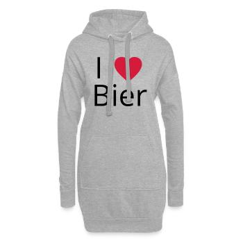 Ich liebe Bier Gechenkidee - Hoodie-Kleid - Grau meliert - Vorne