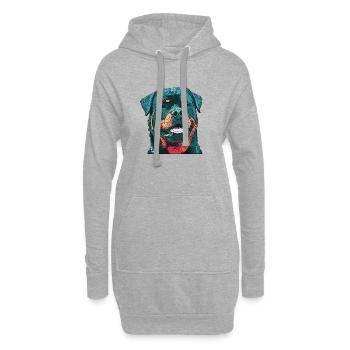 rottweiler 1 - Hoodie-Kleid - Grau meliert - Vorne