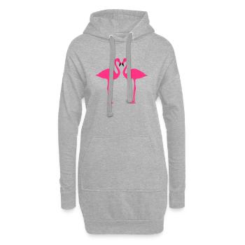Flamingos 2farbig - Hoodie-Kleid - Grau meliert - Vorne