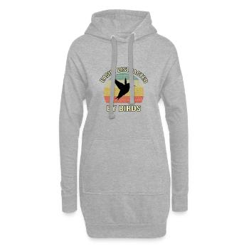Leicht von Vögeln abgelenkt - Hoodie-Kleid - Grau meliert - Vorne