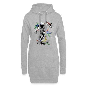 Skate - Skateboard - Skateboarder - Hoodie-Kleid - Grau meliert - Vorne