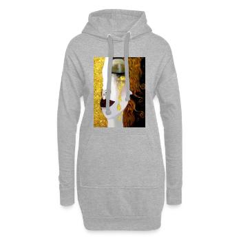 Goldene Tränen, Gustav Klimt - Hoodie-Kleid - Grau meliert - Vorne