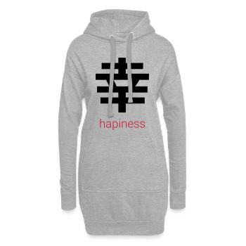 幸 – Le bonheur japonais - Sweat-shirt à capuche long Femme - gris chiné - Devant