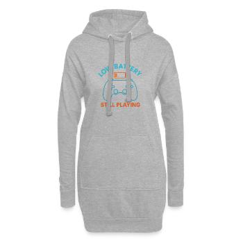 Niedriger Akku Weiter Spielen - Hoodie-Kleid - Grau meliert - Vorne