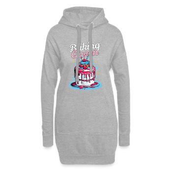 Backing Baking Queen Baking Fairy Baker Cake - Sweat-shirt à capuche long Femme - gris chiné - Devant