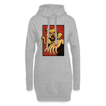 Crimson Claw Cat Angriff - Hoodie-Kleid - Grau meliert - Vorne