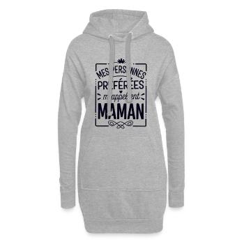 My Favorite People Call Me Mom - Hoodie Dress - heather grey - Front