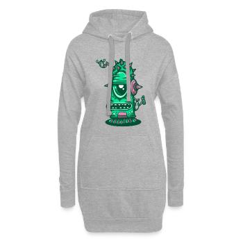 Retro-Musical-Dornenmonster - Hoodie-Kleid - Grau meliert - Vorne