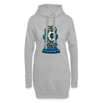 Wasser-Omega-Monster - Hoodie-Kleid - Grau meliert - Vorne