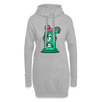 Monstre néon des égouts - Sweat-shirt à capuche long Femme - gris chiné - Devant