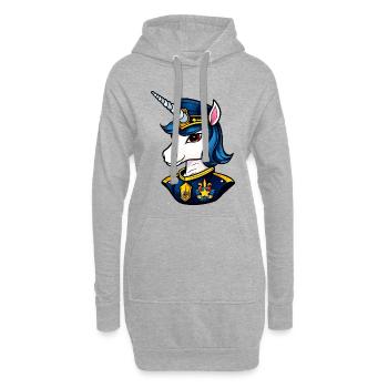Policier Licorne - Sweat-shirt à capuche long Femme - gris chiné - Devant