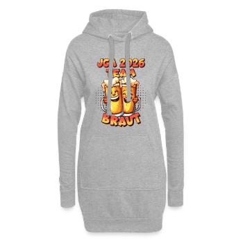 JGA 2026 Team Braut Bier Alkohol Saufen Lustig - Hoodie-Kleid - Grau meliert - Vorne