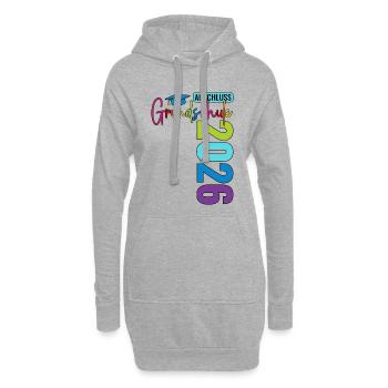 Abschluss Grundschule 2026  - Hoodie-Kleid - Grau meliert - Vorne