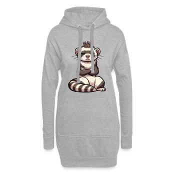 Frettchen Frettchenhalter Frettchenbesitzer - Hoodie-Kleid - Grau meliert - Vorne