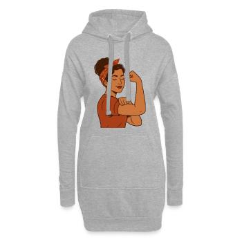 Maman forte – Fête des Mères fière et sûre d’elle - Sweat-shirt à capuche long Femme - gris chiné - Devant