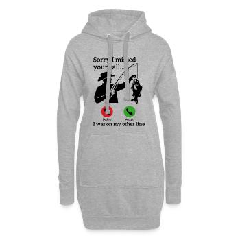 Angeln Ruft Retro Vintage Angler Spruch Design - Hoodie-Kleid - Grau meliert - Vorne