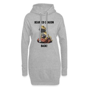 Agame Barbu Lézard Bask Bearded Dragon - Sweat-shirt à capuche long Femme - gris chiné - Devant