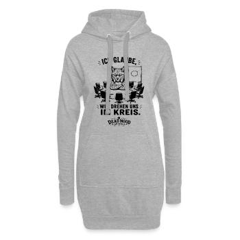 Ich glaube, wir drehen uns im Kreis - Hoodie-Kleid - Grau meliert - Vorne
