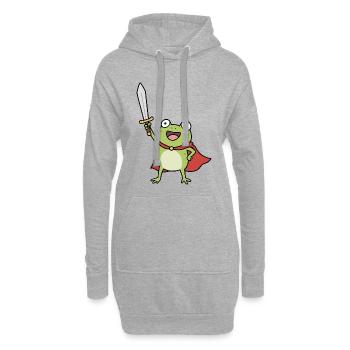 Épée Manteau du Chevalier Grenouille - Sweat-shirt à capuche long Femme - gris chiné - Devant