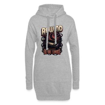 Spul vor Sonnenaufgang Kassette zurück - Hoodie-Kleid - Grau meliert - Vorne
