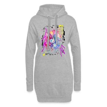 Fische-Frau – Astrologiegeschenk - Hoodie-Kleid - Grau meliert - Vorne