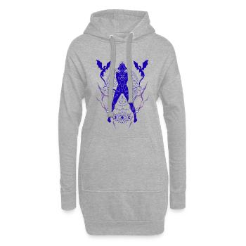 Schütze-Frau – Astrologiegeschenk - Hoodie-Kleid - Grau meliert - Vorne