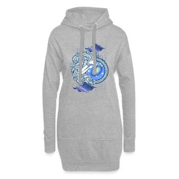 Jungfrau – Astrologiegeschenk - Hoodie-Kleid - Grau meliert - Vorne