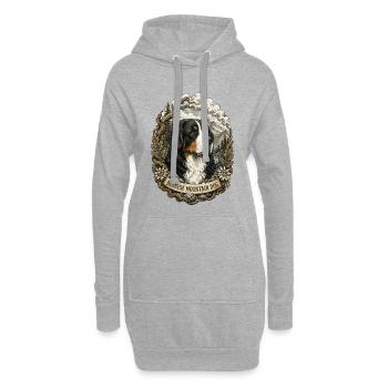 Style Bernese Mountain Dog Vintage avec un paysage montagneux - Sweat-shirt à capuche long Femme - gris chiné - Devant