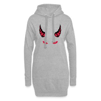 Teufel Horn Auge böse heftig 1910 - Hoodie-Kleid - Grau meliert - Vorne