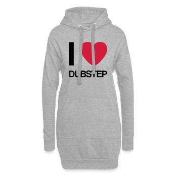I LOVE DUBSTEP- Gift Idea - Hoodie Dress - heather grey - Front