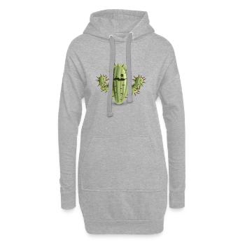 cactus - Sweat-shirt à capuche long Femme - gris chiné - Devant