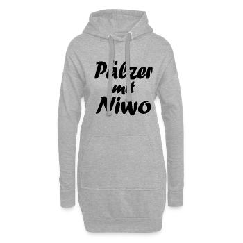 "Pälzer mit Niwo" - Pfälzer mit Niveau - Hoodie-Kleid - Grau meliert - Vorne