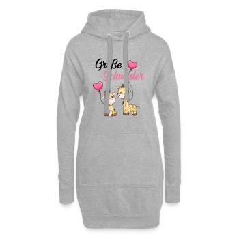 Große Schwester Giraffe - Hoodie-Kleid - Grau meliert - Vorne