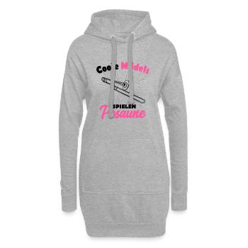 Posaune - Hoodie-Kleid - Grau meliert - Vorne