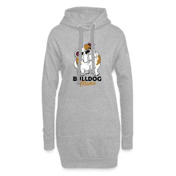 Bulldog anglais - Sweat-shirt à capuche long Femme - gris chiné - Devant