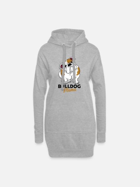 English bulldog - Hoodie Dress - heather grey