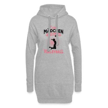 Volleyball Mädchen - Hoodie-Kleid - Grau meliert - Vorne