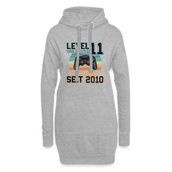 Joueur de 11e anniversaire - Sweat-shirt à capuche long Femme - gris chiné - Devant