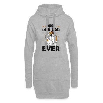 Englische Bulldogge - Hoodie-Kleid - Grau meliert - Vorne