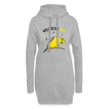 Wellensittich - Hoodie-Kleid - Grau meliert - Vorne