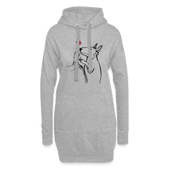 Bullterrier - Hoodie-Kleid - Grau meliert - Vorne