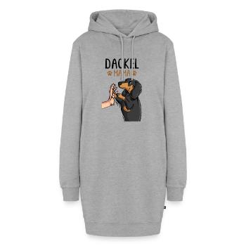 Teckel Maman - Chien de blaireau mignon - Sweat-shirt à capuche long Femme - gris chiné - Devant