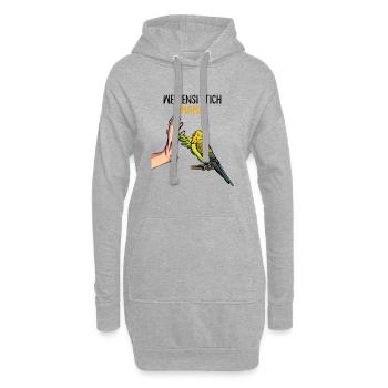 Wellensittich Mama Vogelbesitzerin - Hoodie-Kleid - Grau meliert - Vorne