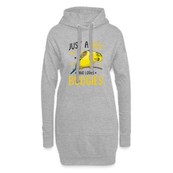 Wellensittich - Hoodie-Kleid - Grau meliert - Vorne