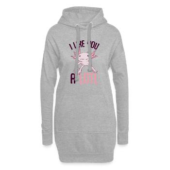 Axolotl - Hoodie-Kleid - Grau meliert - Vorne