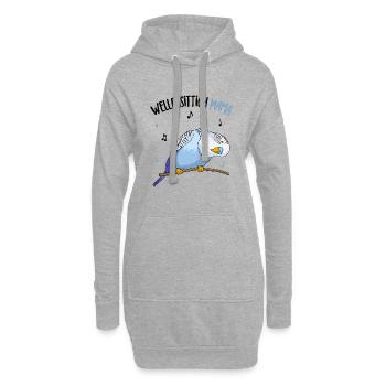Wellensittich - Hoodie-Kleid - Grau meliert - Vorne