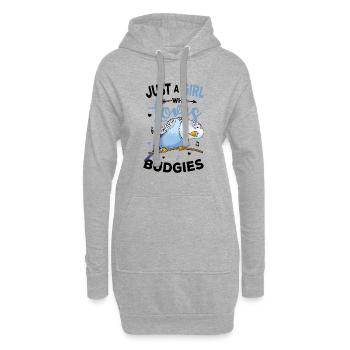 Wellensittich - Hoodie-Kleid - Grau meliert - Vorne