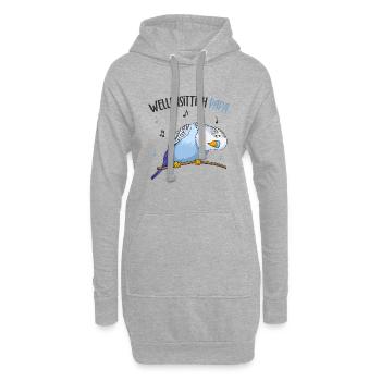 Wellensittich - Hoodie-Kleid - Grau meliert - Vorne
