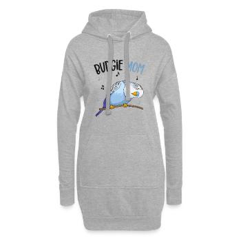 Wellensittich - Hoodie-Kleid - Grau meliert - Vorne