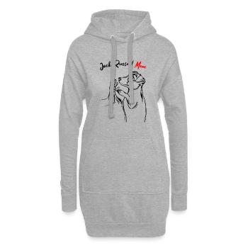 Jack Russell Terrier - Sweat-shirt à capuche long Femme - gris chiné - Devant